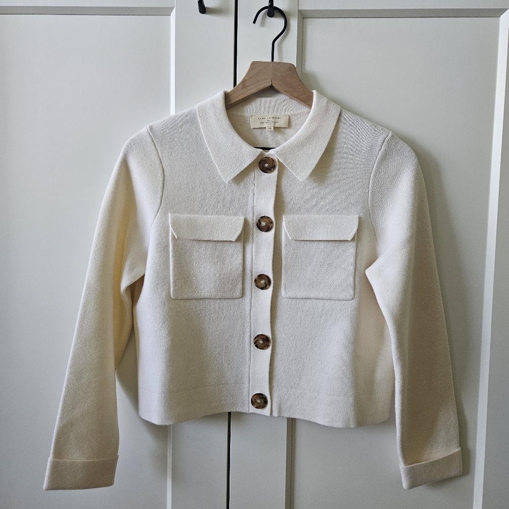 Sezane Betty Merino Wool Cardigan